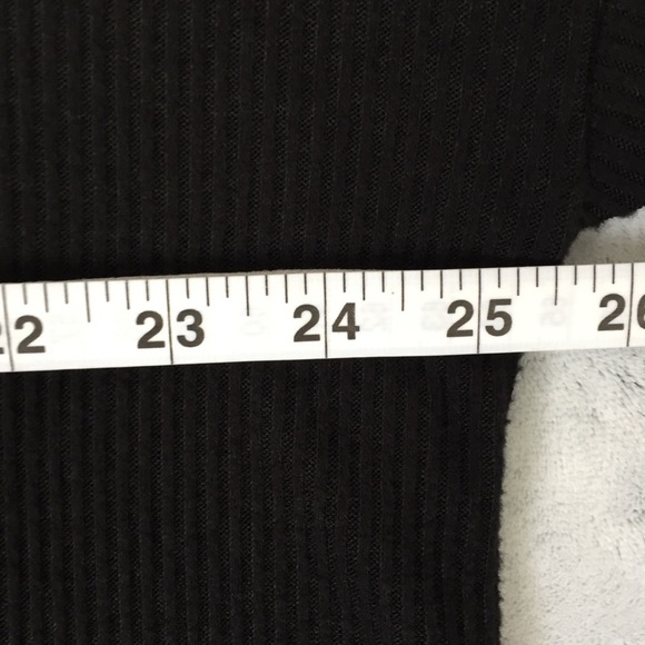 Lucky Brand V Neck Top Sz XL Ribbed Knit Long Sleeve Stretchy Black Shirt - Picture 8 of 10